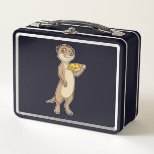 Meerkat with Pizza Metal Lunch Box