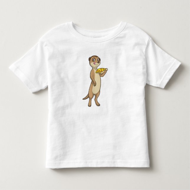 Meerkat with Pizza Toddler T-Shirt (Front)