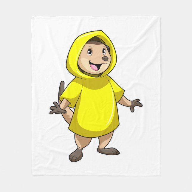 Meerkat with Raincoat Fleece Blanket (Front)