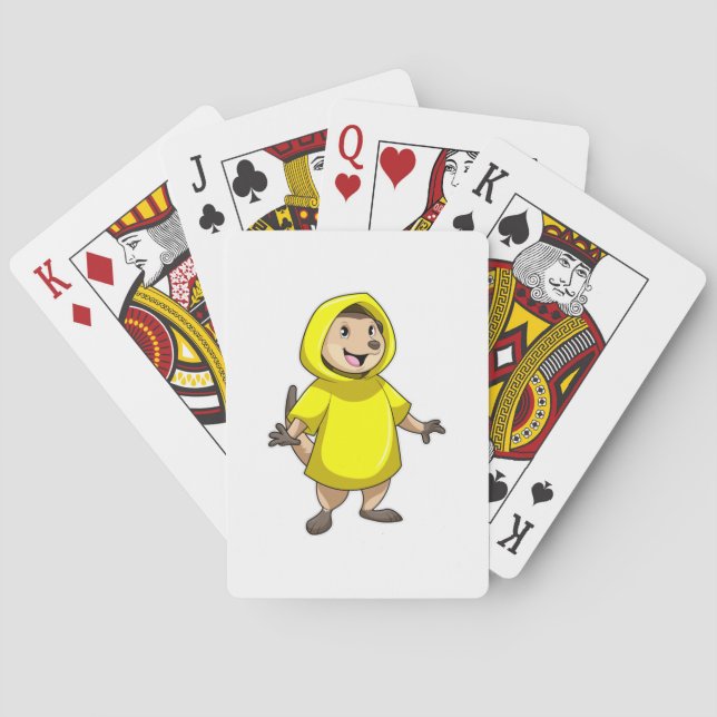 Meerkat with Raincoat Playing Cards (Back)