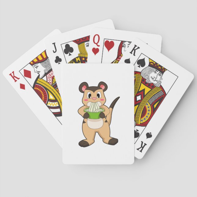 Meerkat with Ramen Playing Cards (Back)
