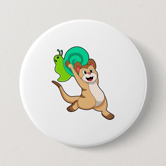 Meerkat with Snail.PNG 7.5 Cm Round Badge (Front)