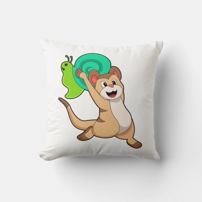 Meerkat with Snail.PNG Cushion (Front)