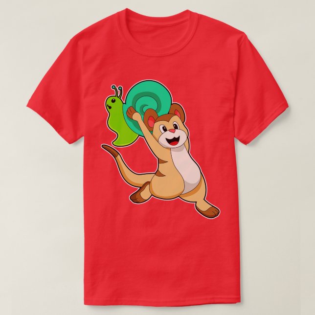 Meerkat with Snail T-Shirt (Design Front)