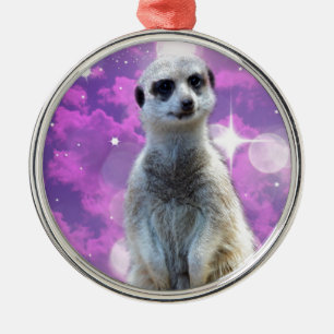 Meerkat With Sparkle, Metal Ornament