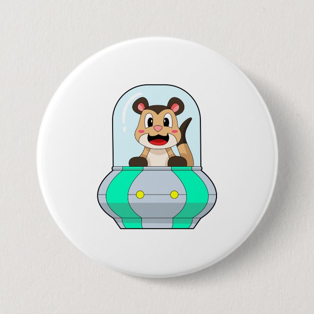 Meerkat with Submarine 7.5 Cm Round Badge (Front)