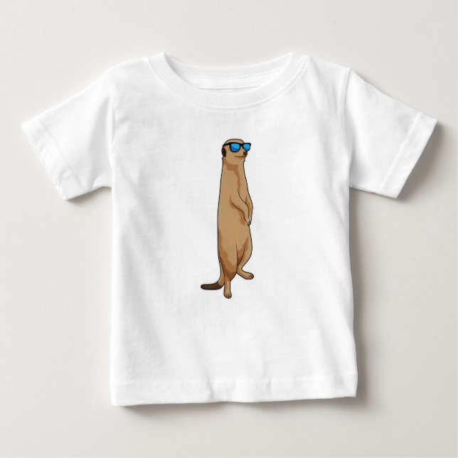 Meerkat with Sunglasses Baby T-Shirt (Front)