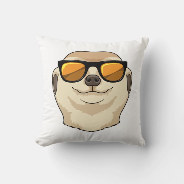 Meerkat with Sunglasses Cushion (Front)