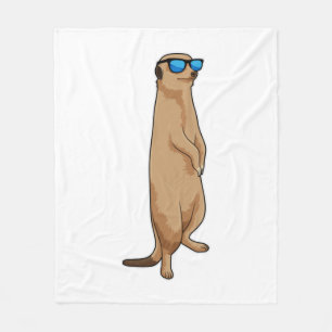 Meerkat with Sunglasses Fleece Blanket