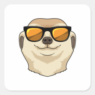 Meerkat with Sunglasses Square Sticker