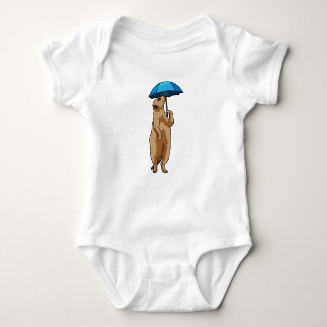 Meerkat with Umbrella Baby Bodysuit (Front)