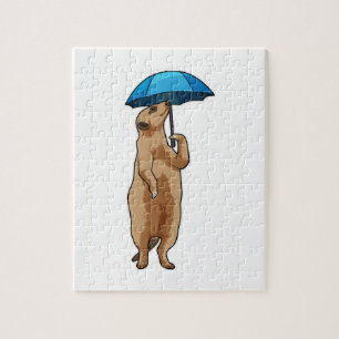 Meerkat with Umbrella Jigsaw Puzzle