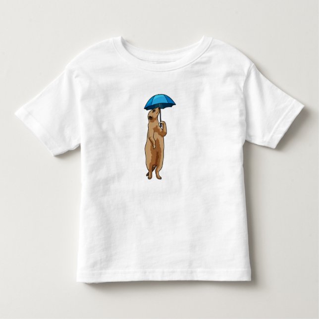 Meerkat with Umbrella Toddler T-Shirt (Front)