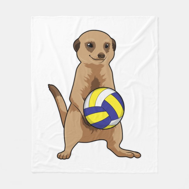 Meerkat with Volleyball Fleece Blanket (Front)