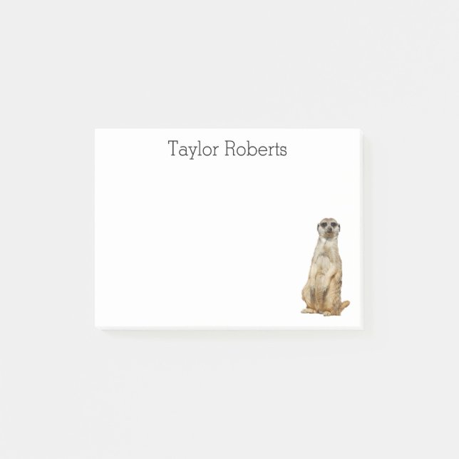 Meerkat with Your Name Custom Post-it Notes (Front)