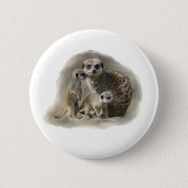 meerkats 6 cm round badge (Front)