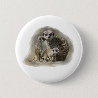 meerkats 6 cm round badge