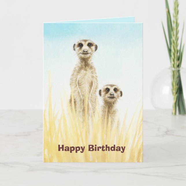 Meerkats Birthday Card (Front)