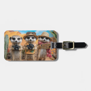 Meerkats Dressed as Tourists with Cameras and Maps Luggage Tag