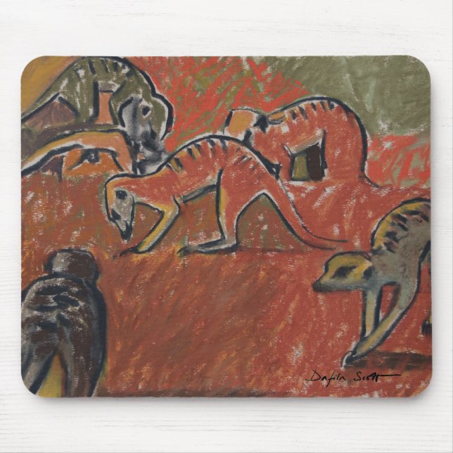 Meerkats foraging - Art mousepad (Front)