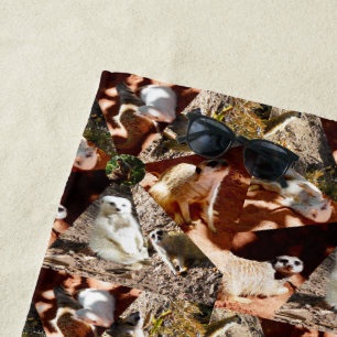 Meerkats In Triangles, Beach Towel