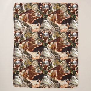 Meerkats In Triangles, Large Sherpa Blanket