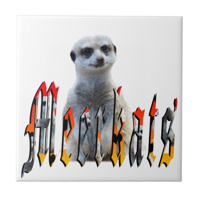 "Meerkats: Standing Proud Behind the Name" Ceramic Tile (Front)