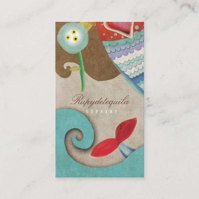 Meermaid Teddy Bear Waves Business Card (Front)