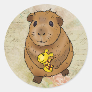 Meerscheinchen und Schnecke Classic Round Sticker