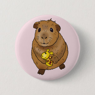 Meerschweinchen mit Schnecke  6 Cm Round Badge