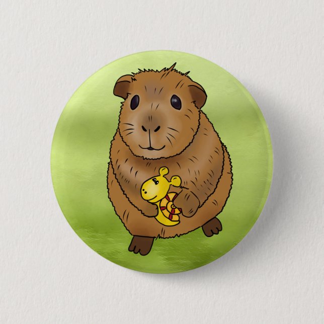 Meerschweinchen mit Schnecke  Button (Front)