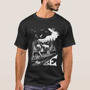 Meese Moose Forest Mountain Wilderness Camping Adv T-Shirt