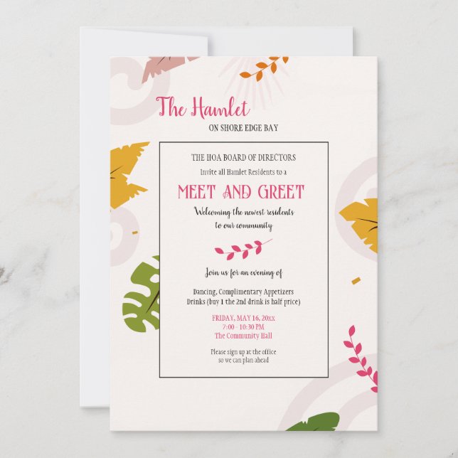 Meet and Greet Condo Coop Invitations (Front)