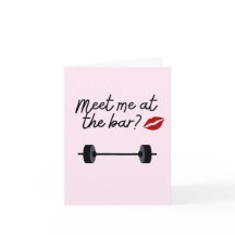 Meet at the Bar Funny Gym Valentine's Day Card