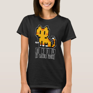 Meet Cute Kitten Meow, I Love You! Retro Gaming Di T-Shirt