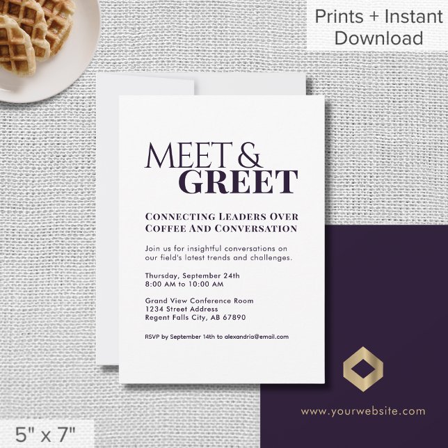 Meet & Greet Business Networking Purple Invitation (Creator Uploaded)