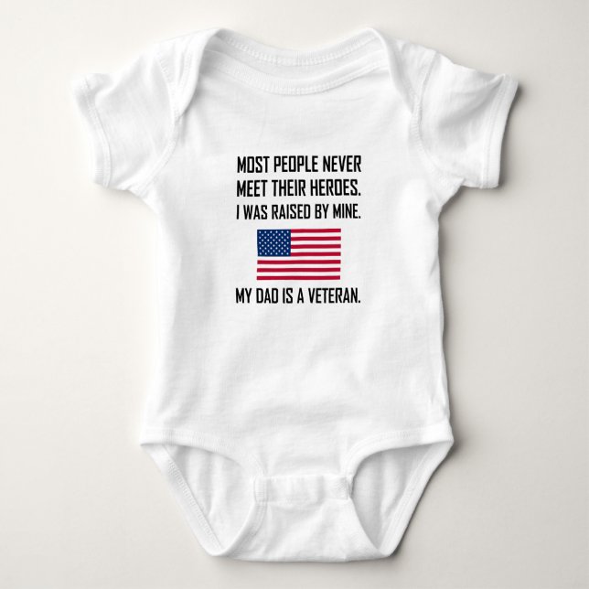 Meet Heroes My Dad A Veteran Baby Bodysuit (Front)
