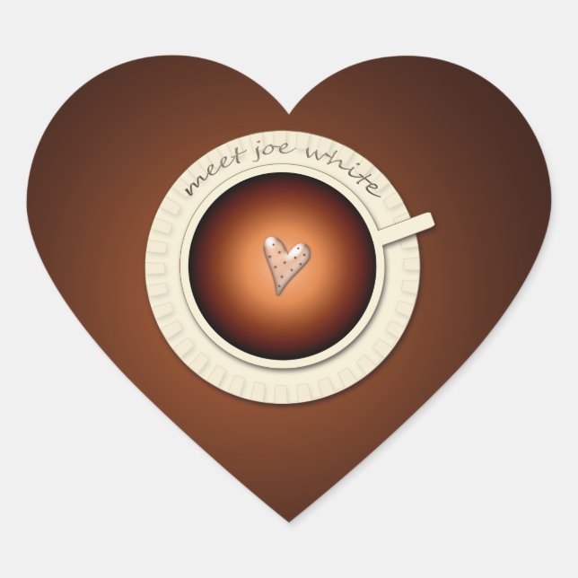 meet joe white heart sticker (Front)