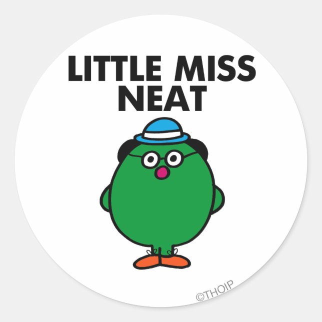 Meet Little Miss Neat Classic Round Sticker (Front)