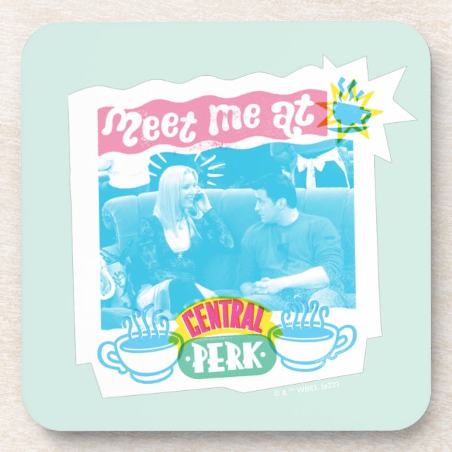 Meet Me at Central Perk Neon Graphic Coaster (Front)