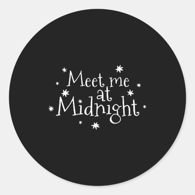 Meet Me At Midnight New Year 2026 Romantic Countdo Classic Round Sticker (Front)