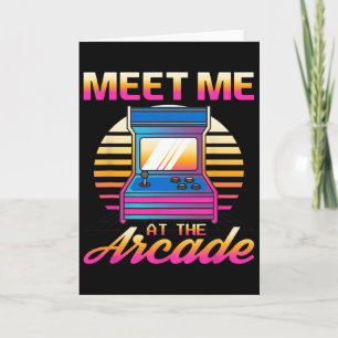 Meet Me At The Arcade Gamer Vaporwave Retro Video Card