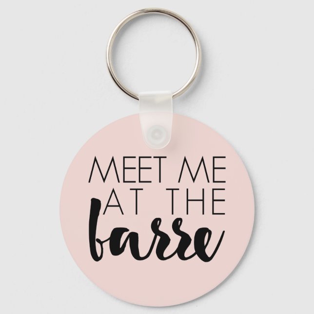 Meet Me at the Barre | Blush Pink Ballet Key Ring (Front)