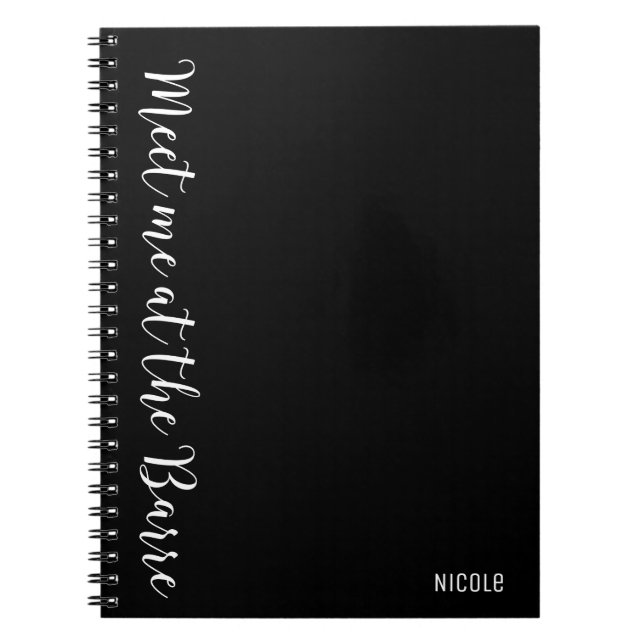 MEET ME AT THE BARRE Custom Personalised Journal (Front)