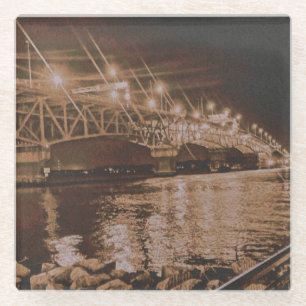 Meet Me At The Bay Glass Coaster