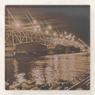 Meet Me At The Bay Glass Coaster