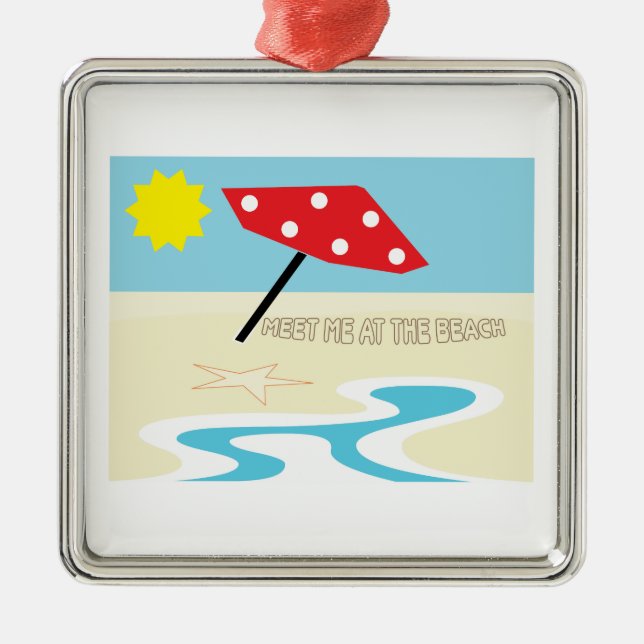 Meet Me At The Beach Metal Tree Decoration (Front)