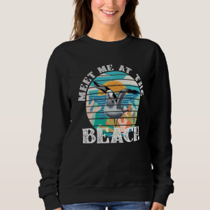 Meet Me At The Beach Seagull Graphic Sweatshirt