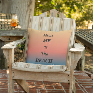 Meet Me At The Beach Summer Beach Sunrise Color Cushion