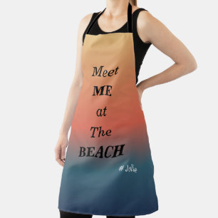 Meet Me At The Beach Summer Beach Sunrise Colour Apron